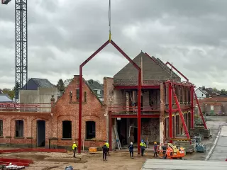 Construction site update for the new administrative center in Berlaar