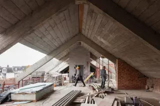 Construction progresses on the adaptive reuse of Hof van Egmont in Mechelen